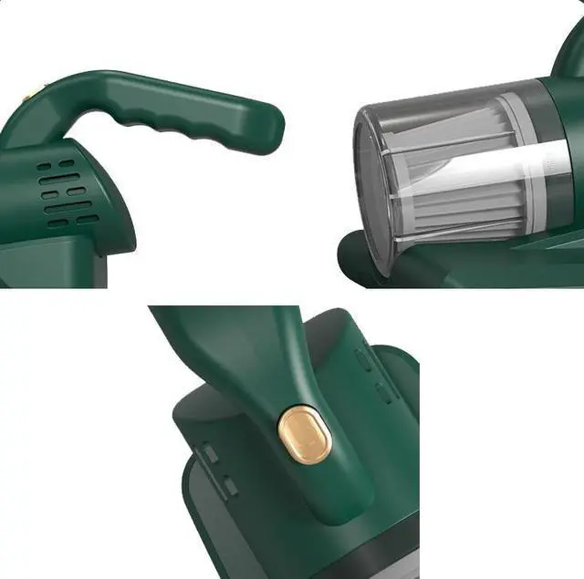 Alt view image 6 of 7 - Gemdeck Bed Vacuum Cleaner, Handheld Deep Mattress Cleaner high-Frequency Double Beat UV Mattress Vacuum Cleaner Green