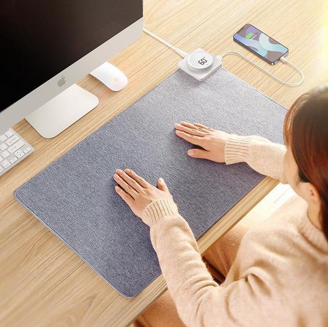 Warm Desk Pad Heated Mouse Pad Office Heated Desk Mat Waterproof Soft  Winter Mat