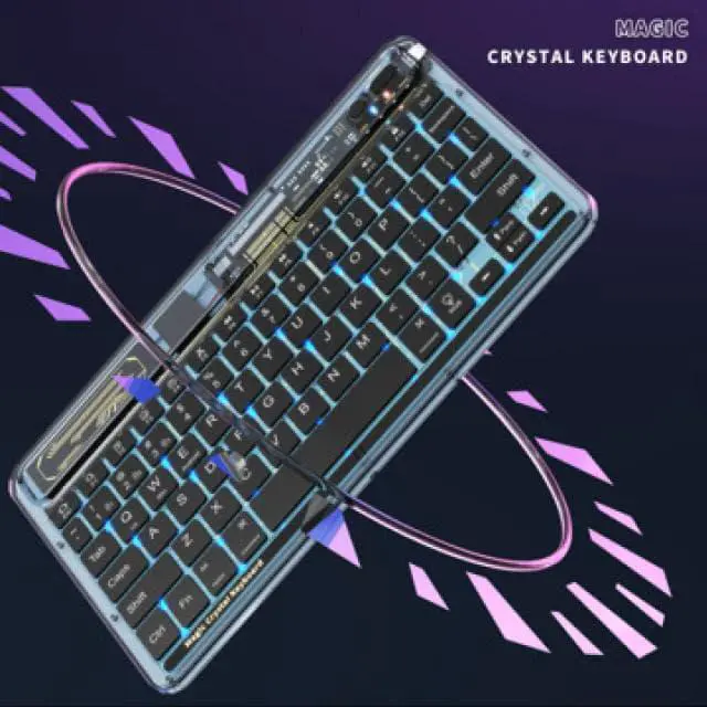Alt view image 4 of 7 - Gemdeck Multi-device Bluetooth Keyboard Tablet Keyboard Wireless Keyboard Silver