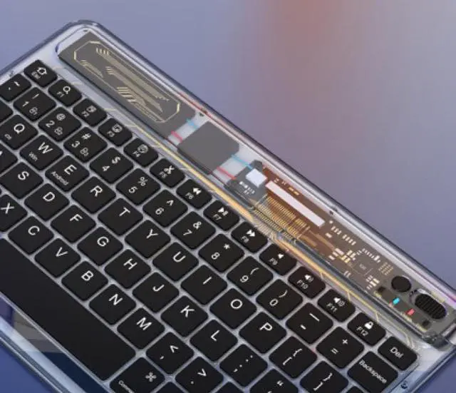 Alt view image 5 of 7 - Gemdeck Multi-device Bluetooth Keyboard Tablet Keyboard Wireless Keyboard Silver