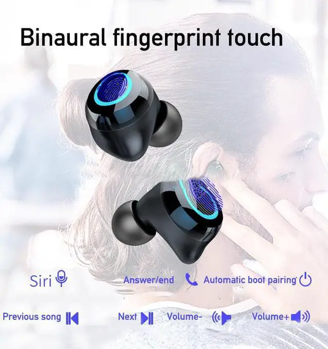 Alt view image 4 of 5 - Gemdeck Wireless Earbuds, Bluetooth 5.1 Earbuds Bluetooth Headphones HD Stereo Noise Cancelling Wireless Earphones in Ear with Mic, USB-C Charging Case, IP6 Waterproof Headset for Sports