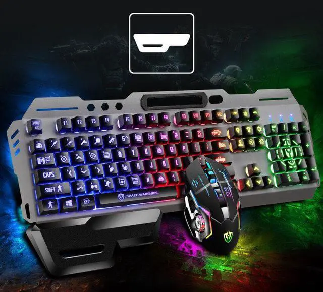 Alt view image 2 of 5 - Gemdeck Gaming Keyboard Wired Keyboard and Mouse Combo Retro Round Key Caps