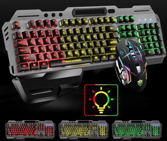 Alt view image 3 of 5 - Gemdeck Gaming Keyboard Wired Keyboard and Mouse Combo Retro Round Key Caps