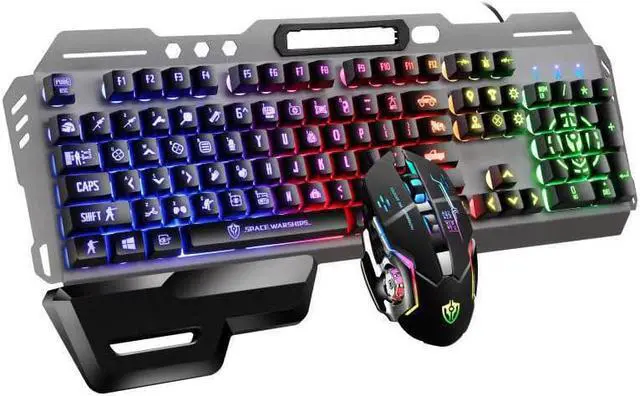 Main image of Gemdeck Gaming Keyboard Wired Keyboard and Mouse Combo Retro Round Key Caps