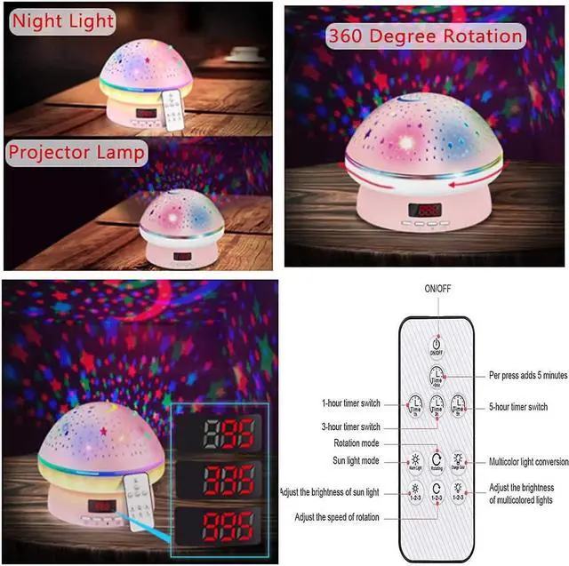 Alt view image 4 of 5 - Gemdeck Led Starry Night Sky Projector Lamp,star Projector Night Light,pink