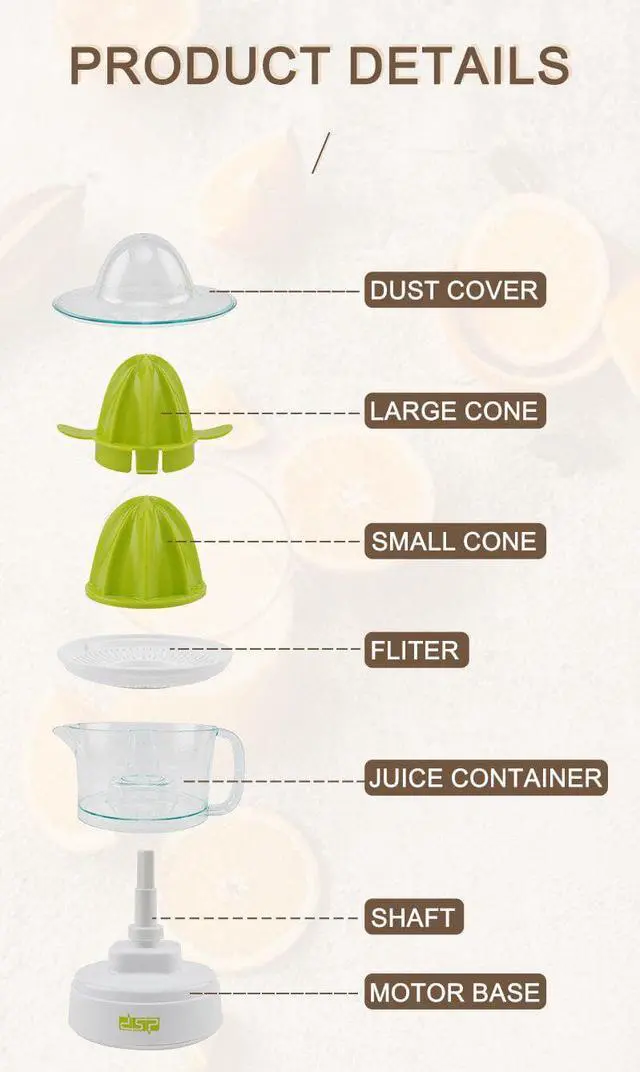 Alt view image 5 of 6 - Gemdeck Electric Citrus Juicer Orange Juice Squeezer Press Juice Extractor Juicing Machine Green