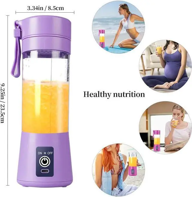 Alt view image 3 of 5 - Gemdeck Portable Mini Blender Fruit Mixer Machine Rechargeable Juicer Cup