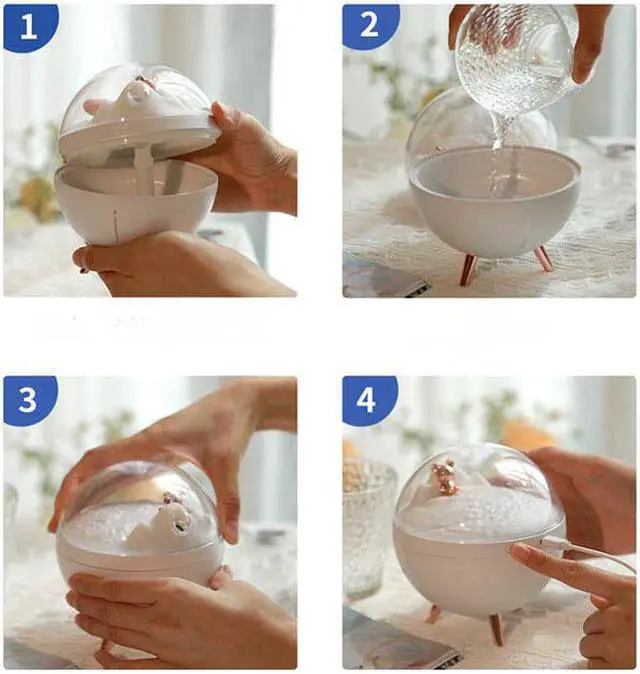 Alt view image 4 of 5 - Gemdeck Space Capsule Humidifiers Air Diffuser Portable Mini Humidifier with Night Light