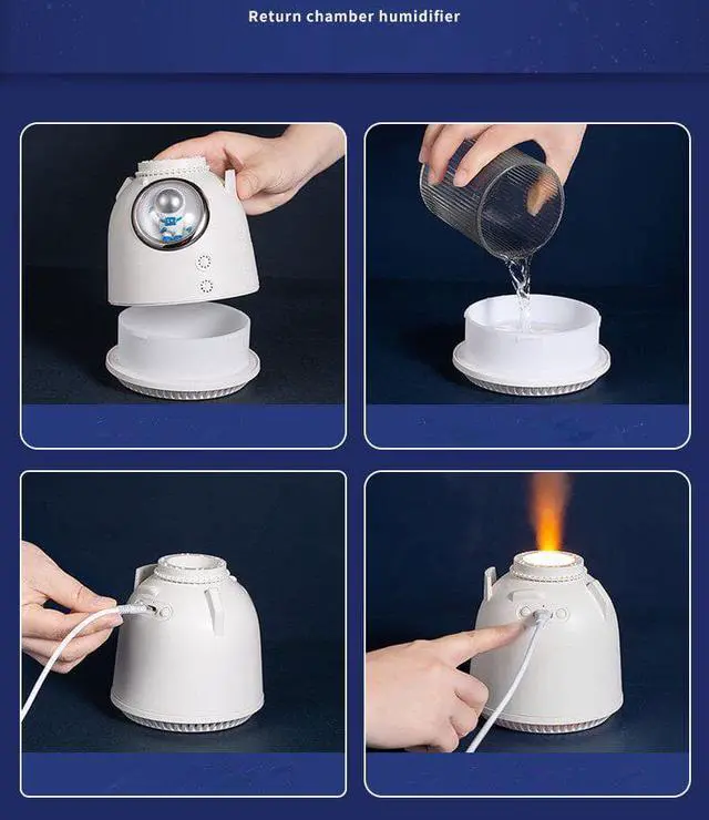 Alt view image 5 of 5 - Gemdeck Space Capsule Humidifiers Air Diffuser Portable Humidifier with Night Light