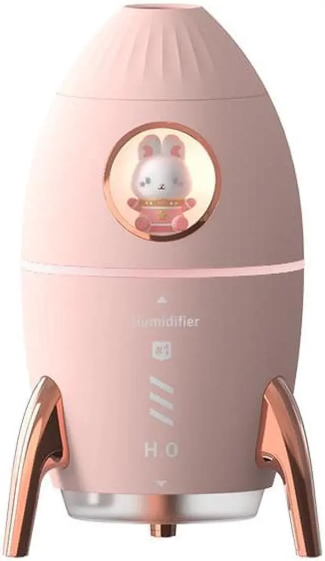 Main image of Gemdeck Rocket Humidifiers Air Diffuser Portable Humidifier with Night Light Pink