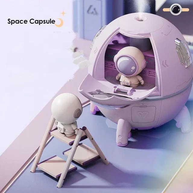 Alt view image 2 of 7 - Gemdeck Space Capsule Astronaut Humidifiers Air Diffuser Portable Mini Humidifier White