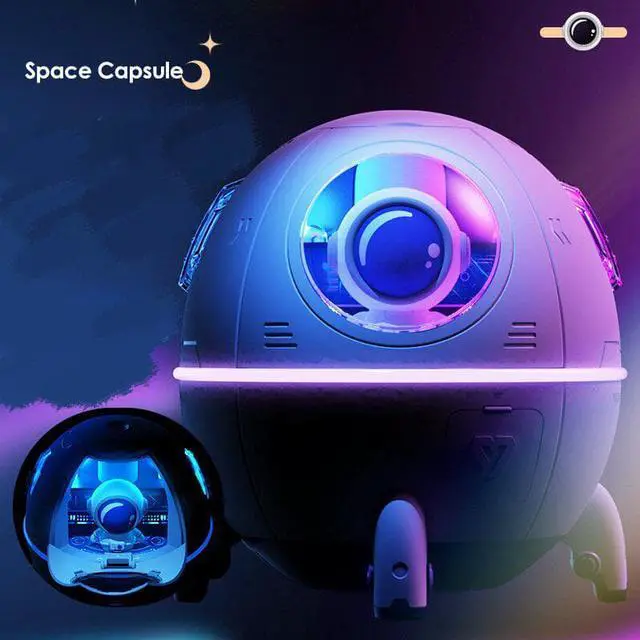 Alt view image 3 of 7 - Gemdeck Space Capsule Astronaut Humidifiers Air Diffuser Portable Mini Humidifier White