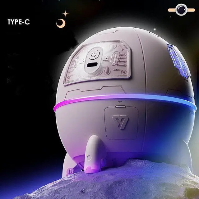 Alt view image 5 of 7 - Gemdeck Space Capsule Astronaut Humidifiers Air Diffuser Portable Mini Humidifier White
