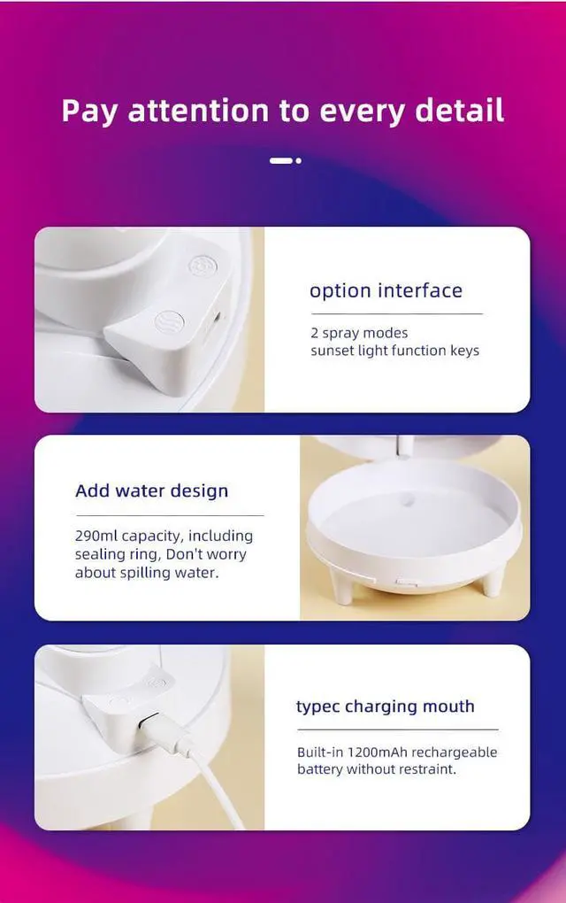Alt view image 6 of 6 - Gemdeck Astronaut Space Capsule Humidifiers Air Diffuser Portable Mini Humidifier
