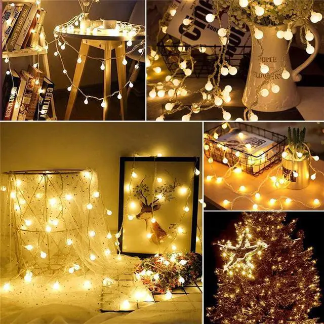 Alt view image 5 of 7 - Gemdeck Plug in LED String Lights, 6m 40 LED Bulb Warm White Globe Fairy Lights for Holiday/Christmas/Wedding/Party Indoor Outdoor Decoration