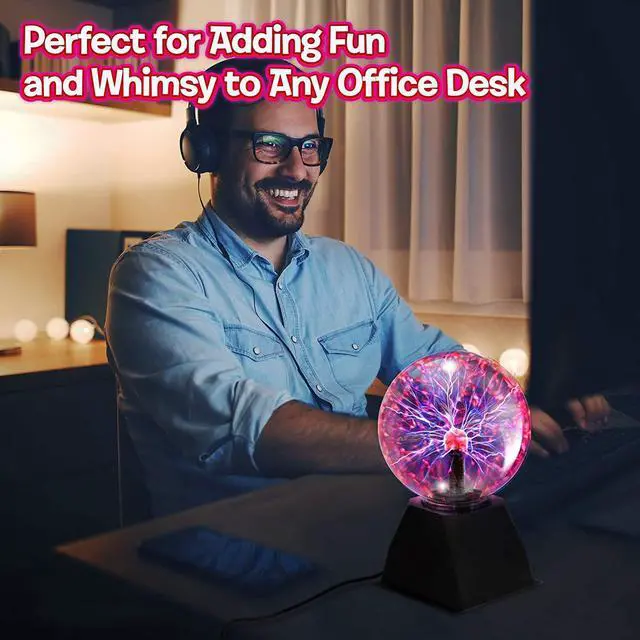 Alt view image 2 of 4 - Gemdeck Plasma Ball Light, 6 Inches Touch and Sound Activated Lightning Globe
