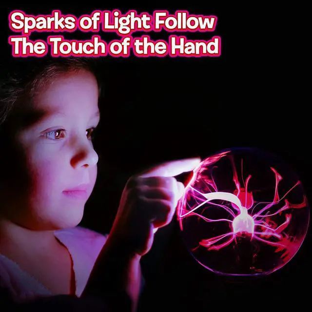 Alt view image 3 of 4 - Gemdeck Plasma Ball Light, 6 Inches Touch and Sound Activated Lightning Globe