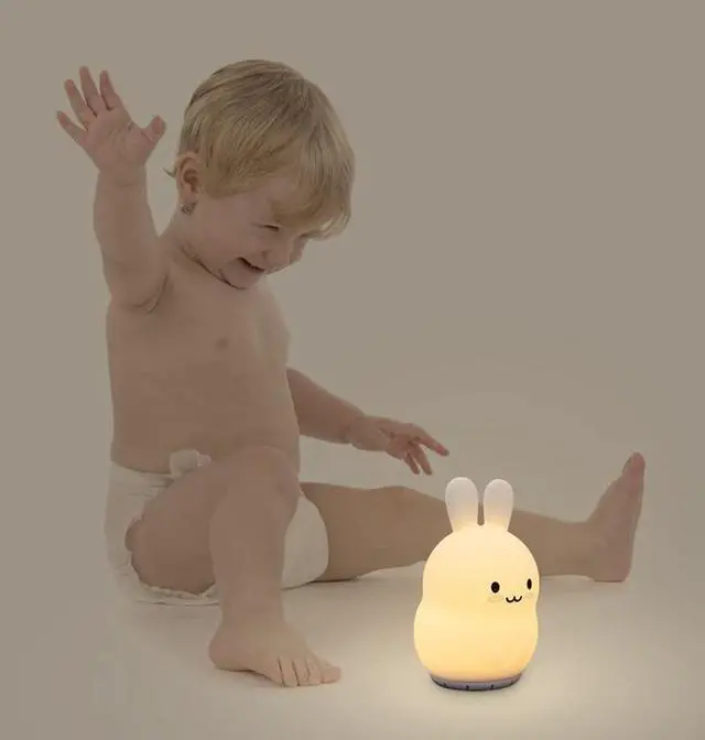 Alt view image 7 of 7 - Gemdeck Kids Bunny Night Light, Rabbit Led Silicone Bedside Lamp,  LED Touch Lights