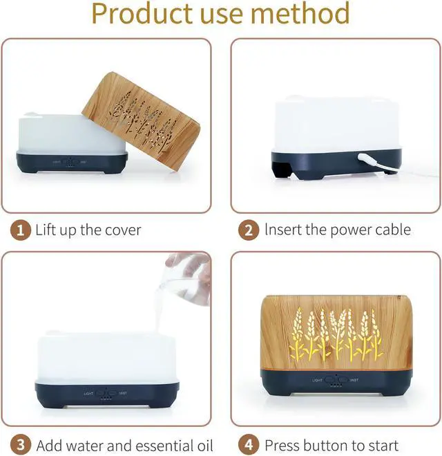 Alt view image 3 of 7 - Gemdeck 200ml Flame Night Light Usb Humidifier Essential Oil Diffuser, Silent Aromatherapy Atomizer Diffuser