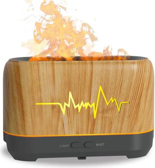 Main image of Gemdeck 200ml Flame Night Light Usb HumidifierEssential Oil Diffuser, silent Aromatherapy Atomizer Diffuser Black HEART