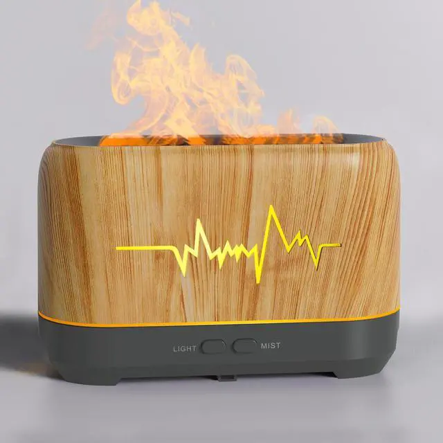 Alt view image 4 of 5 - Gemdeck 200ml Flame Night Light Usb HumidifierEssential Oil Diffuser, silent Aromatherapy Atomizer Diffuser Black HEART