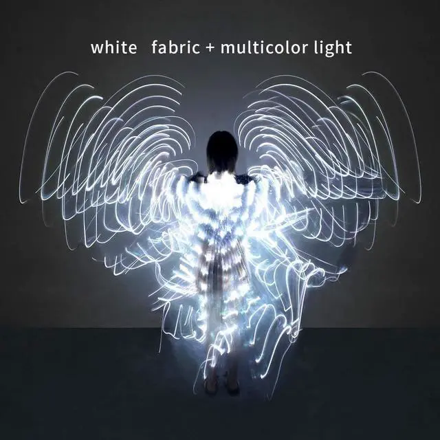 Alt view image 4 of 5 - Gemdeck LED Lights Belly Dance Isis Wings, Bellydance Glow Angel dance Wings with Telescopic Sticks Flexible Rods for Adults and Child