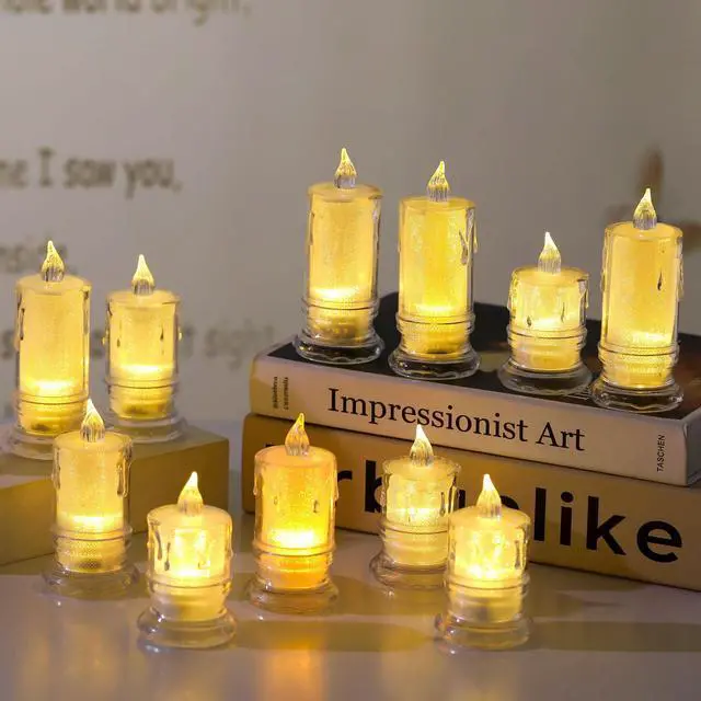 Alt view image 2 of 5 - Gemdeck 24pcs LED Tea Lights Candles Flameless Candle Lights Perfect for Valentines Day Medium