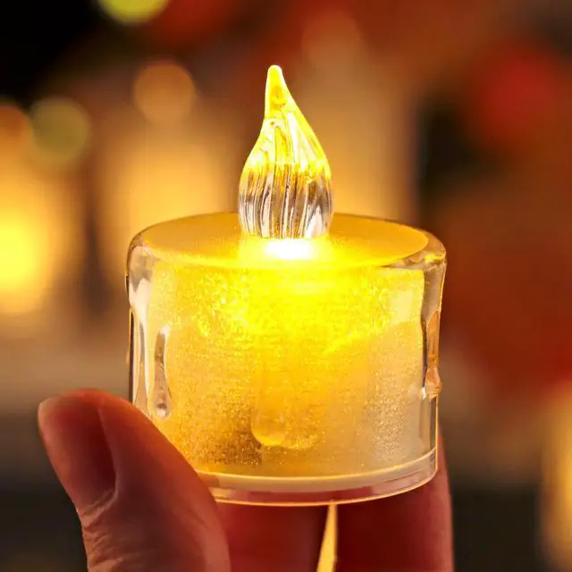 Alt view image 3 of 5 - Gemdeck 24pcs LED Tea Lights Candles Flameless Candle Lights Perfect for Valentines Day Medium
