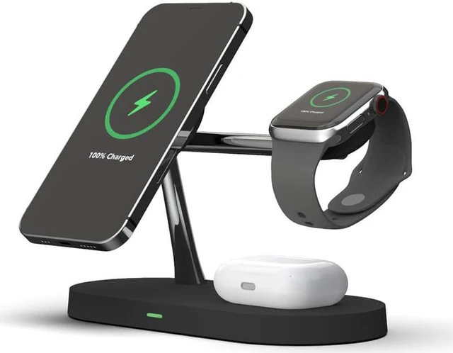 Main image of Gemdeck Mag Safe Charger with Stand, Magnetic iPhone Charger, 3-in-1 Wireless Charging Station for Apple iPhone 14/13/12 Series, iWatch Ultra/8/7/6, Airpods Pro