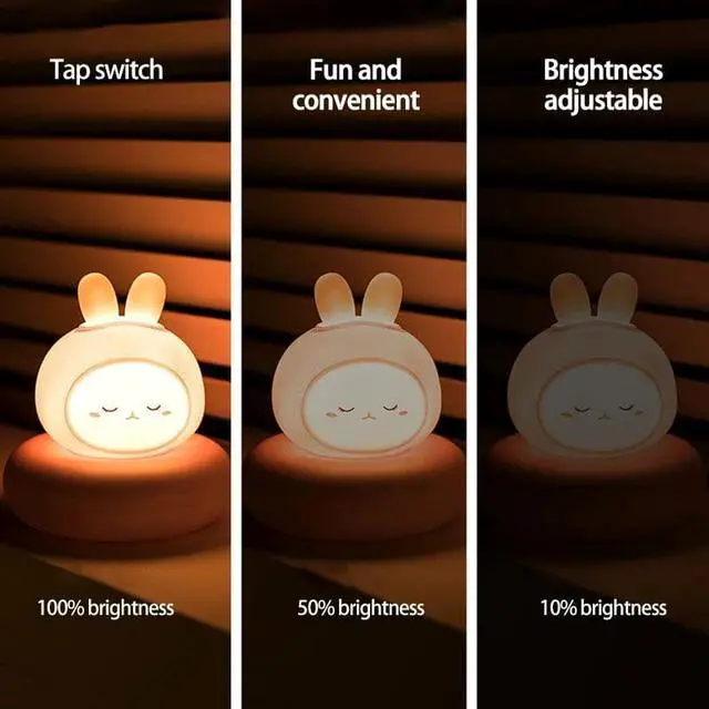 Alt view image 4 of 6 - Gemdeck Children's Night Light Rabbit Baby Nightlight For Home Kid USB Cartoon Led Lamp