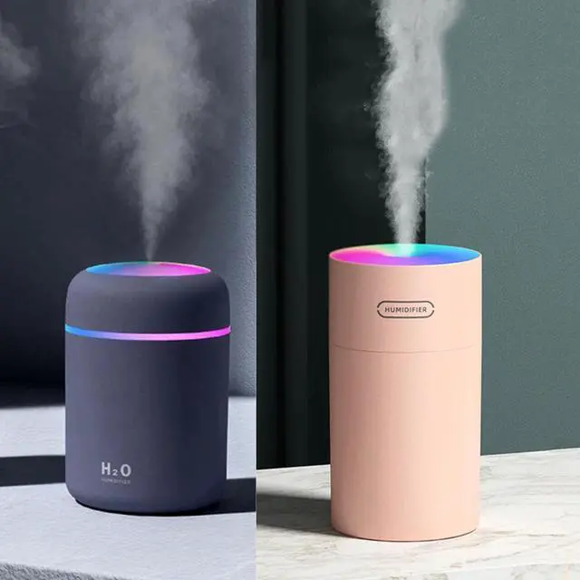 Alt view image 6 of 7 - Gemdeck 300ml Mini Air Humidifier Ultrasonic Aroma Essential Oil Diffuser Auto Shut-off USB Mist Sprayer Home Car Air Humidifier Light Pink