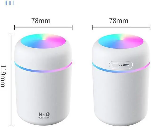 Alt view image 7 of 7 - Gemdeck 300ml Mini Air Humidifier Ultrasonic Aroma Essential Oil Diffuser Auto Shut-off USB Mist Sprayer Home Car Air Humidifier Light Pink