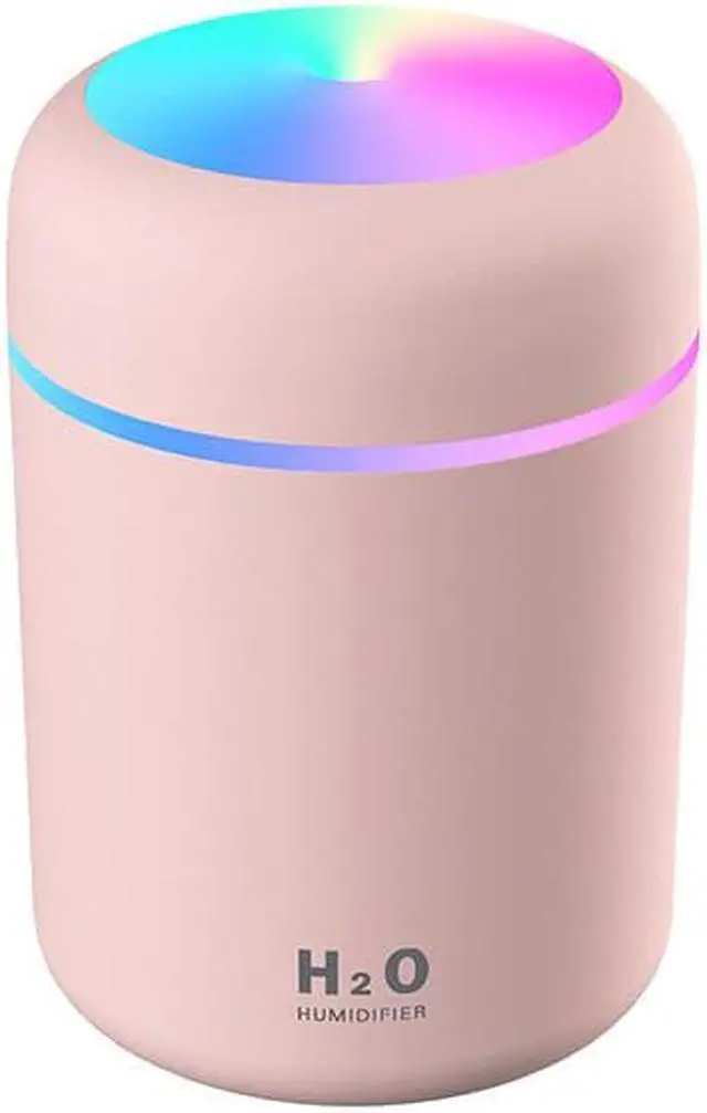Alt view image 2 of 7 - Gemdeck 300ml Mini Air Humidifier Ultrasonic Aroma Essential Oil Diffuser Auto Shut-off USB Mist Sprayer Home Car Air Humidifier Light Pink