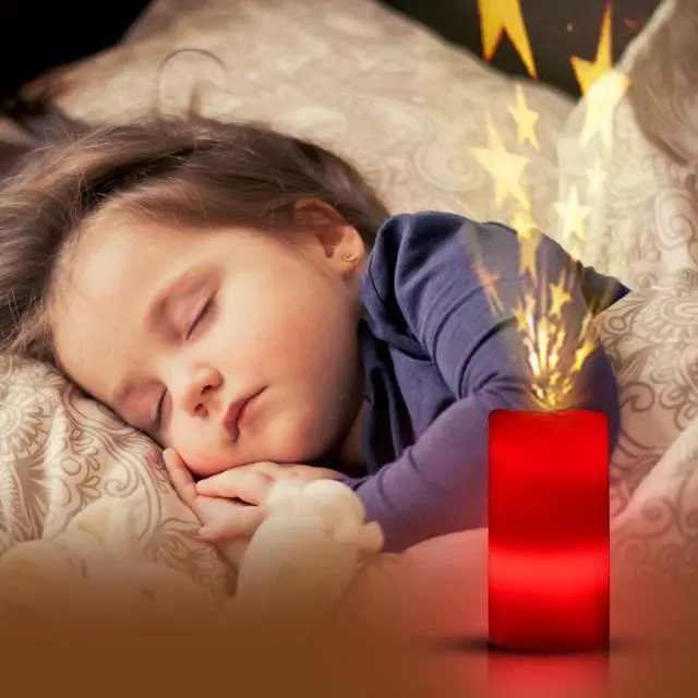 Alt view image 2 of 5 - Gemdeck Candle Projection Lamp Rotating Timer with Remote Control Nightlight Candles