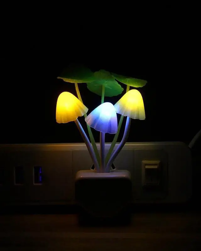 Alt view image 2 of 7 - Gemdeck Sensor Led Night Light, Color Changing Plug-in LED Mushroom Dream Bed Lamp