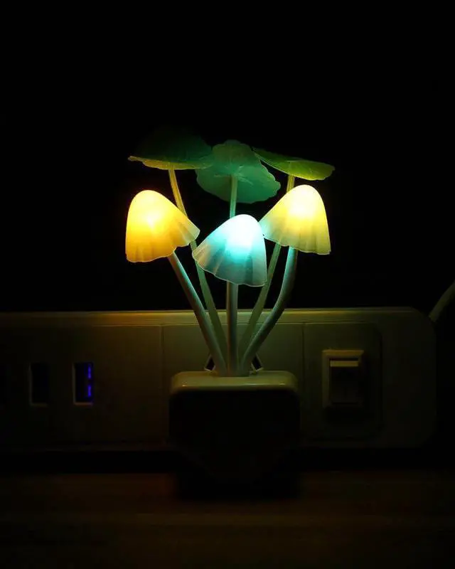 Alt view image 3 of 7 - Gemdeck Sensor Led Night Light, Color Changing Plug-in LED Mushroom Dream Bed Lamp
