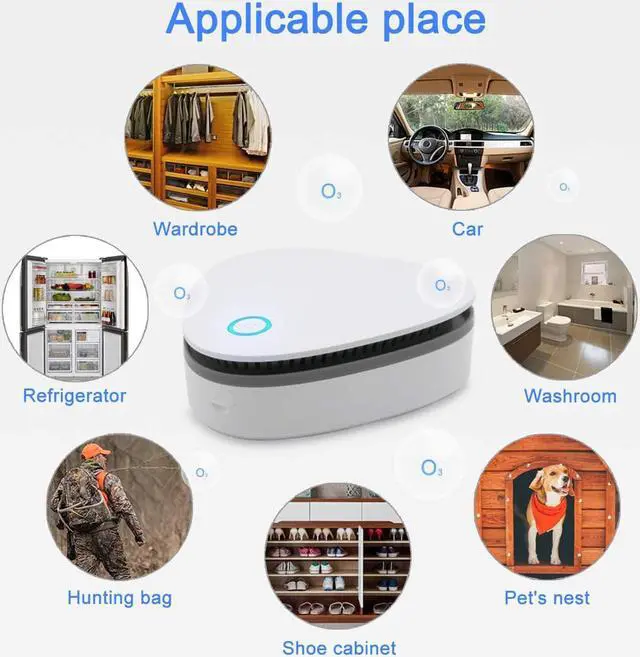 Alt view image 4 of 5 - Gemdeck Battery Powered Mini Ozone Purifier for Home,Car,Refrigerator,Shoe cabinet, Hunting bag(Battery not include)