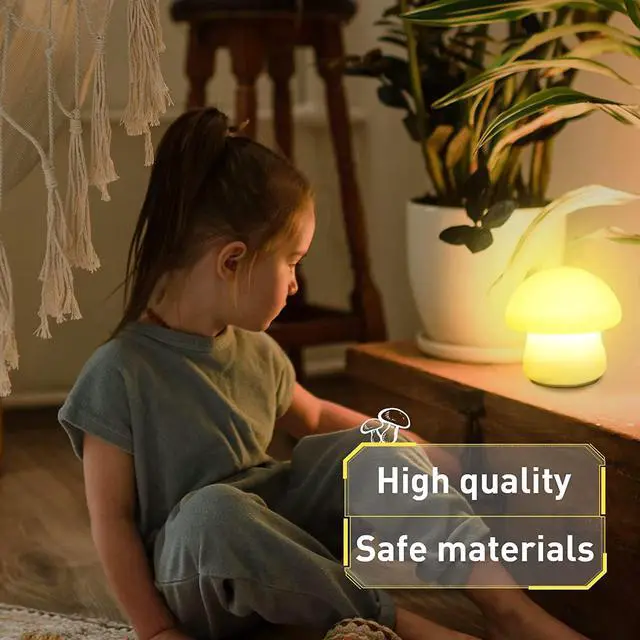 Alt view image 4 of 5 - Mushroom Lamp, Rechargeable Mushroom Night Light, Multi-Color LED Mushroom Nightlight