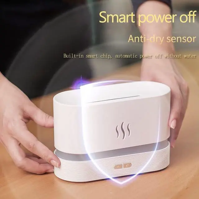 Alt view image 6 of 6 - Gemdeck 7 Color Flame Fireplace Air Aroma Essential Oil Diffuser,USB Desktop Noiseless Cool Mist Humidifier