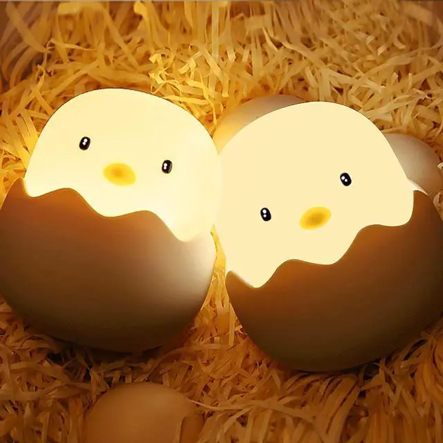 Alt view image 2 of 7 - Gemdeck Silicone Egg Nightlight for Baby, Soft Chicken Table Lamp with Rechargeable and Dimmable