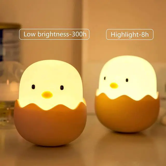 Alt view image 3 of 7 - Gemdeck Silicone Egg Nightlight for Baby, Soft Chicken Table Lamp with Rechargeable and Dimmable