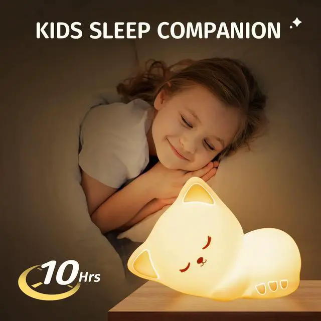 Alt view image 4 of 5 - Gemdeck Night Light for Kids Lamp Cat Lamp, 16 Colors Cute Night Light for Kids Night Light