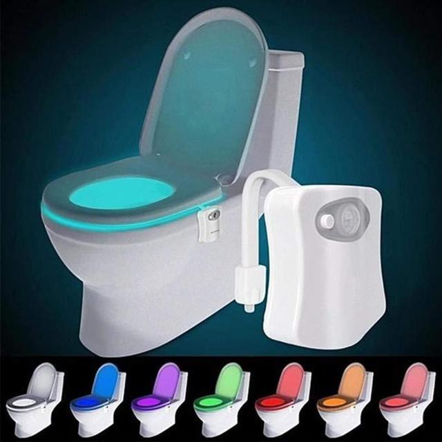 8 Colors Lamp Toilet Bowl Night Light LED Motion Activated Seat