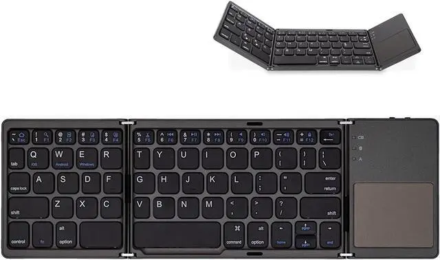 Main image of Gemdeck Ultra Slim Pocket Foldable Bluetooth Wireless Keyboard with Touchpad