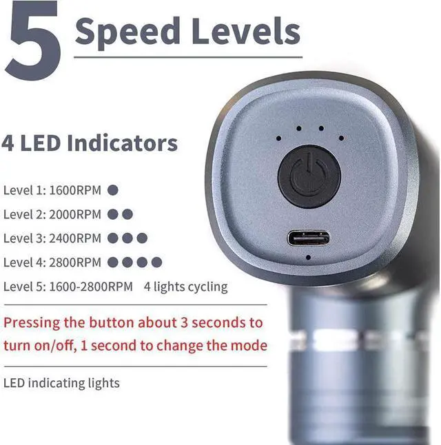 Alt view image 2 of 6 - Gemdeck Quiet Portable Electric Handheld Massage Gun Deep Tissue Massager, Muscle Massage Tools