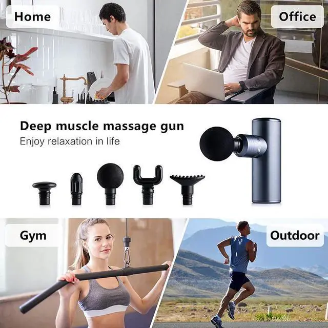 Alt view image 6 of 6 - Gemdeck Quiet Portable Electric Handheld Massage Gun Deep Tissue Massager, Muscle Massage Tools