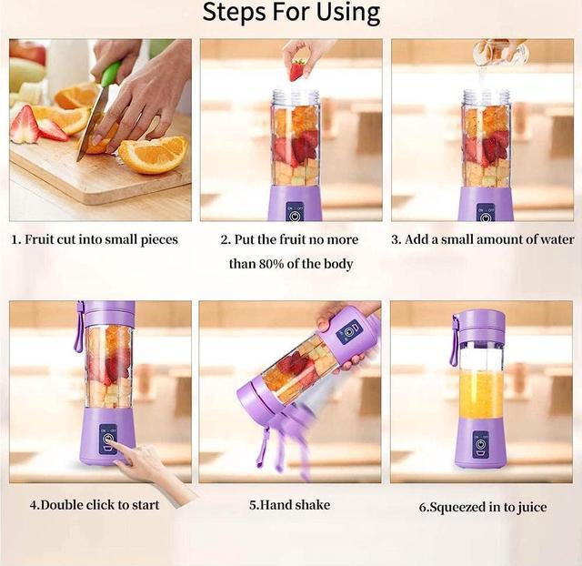 Alt view image 3 of 7 - Gemdeck Portable Electric Juicer Cup, Usb Rechargeable Portable Blender,Automatic Household Electric Juicer Blue