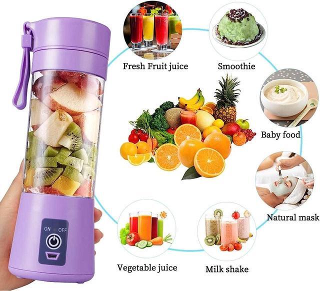 Alt view image 4 of 7 - Gemdeck Portable Electric Juicer Cup, Usb Rechargeable Portable Blender,Automatic Household Electric Juicer Blue