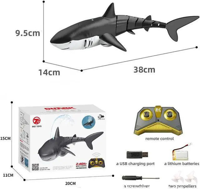 Alt view image 6 of 6 - Gemdeck 2.4Ghz Remote Control Shark Toys for Kids, Electric RC Simulation Shark Fish Toys