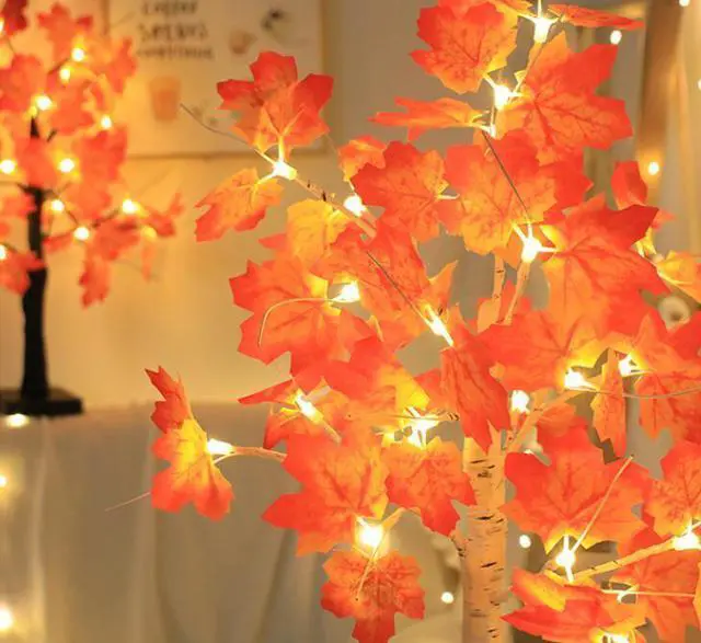 Alt view image 4 of 6 - Gemdeck Thanksgiving Decor Lighted Maple Tree Fall Halloween Decorations